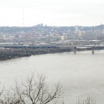 Crooked panorama of Cincinnati